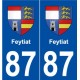 87 Feytiat blason autocollant plaque stickers ville