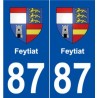 87 Feytiat blason autocollant plaque stickers ville