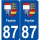 87 Feytiat blason autocollant plaque stickers ville