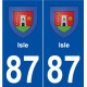 87 Isle blason autocollant plaque stickers ville
