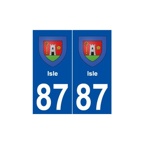 87 Isle blason autocollant plaque stickers ville