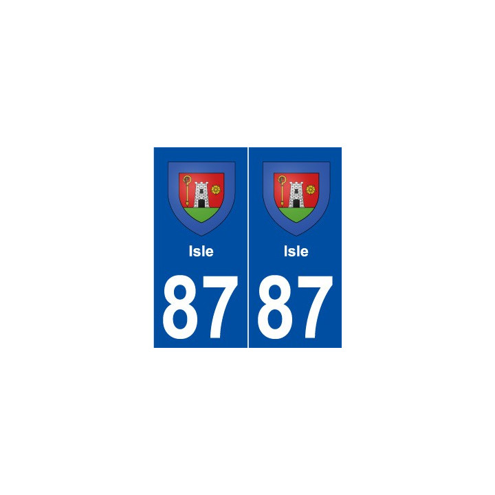 87 Isle blason autocollant plaque stickers ville