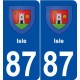 87 Isle blason autocollant plaque stickers ville
