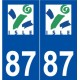 87 Isle logo autocollant plaque stickers ville