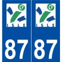 87 Isle logo autocollant plaque stickers ville