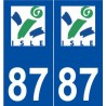 87 Isle logo autocollant plaque stickers ville