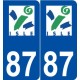 87 Isle logo autocollant plaque stickers ville