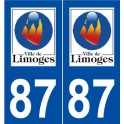 87 Limoges logo sticker plate stickers city