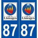 87 Limoges logo autocollant plaque stickers ville