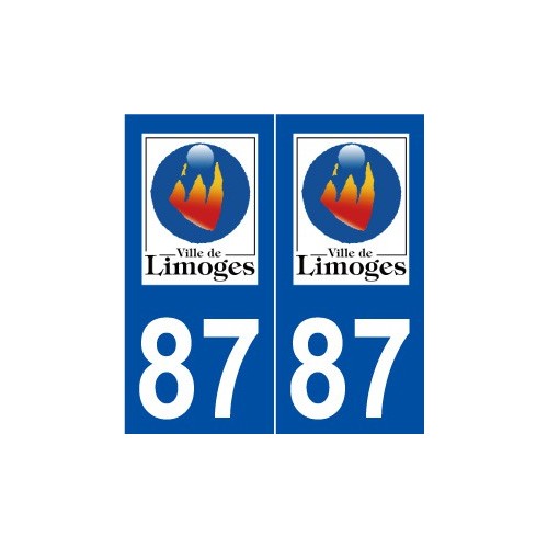 87 Limoges logo autocollant plaque stickers ville