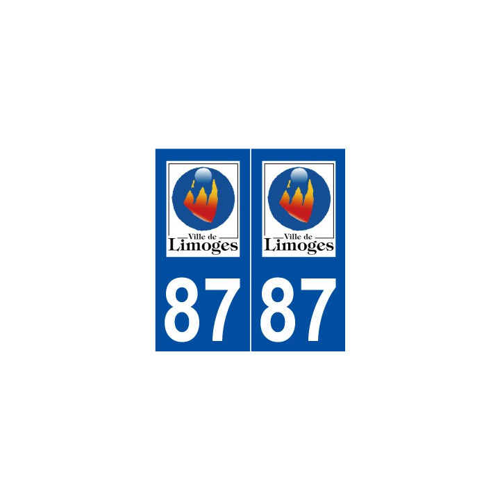 87 Limoges logo autocollant plaque stickers ville