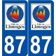 87 Limoges logo autocollant plaque stickers ville