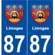 87 Limoges stemma adesivo piastra adesivi città