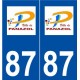 87 Panazol logo autocollant plaque stickers ville