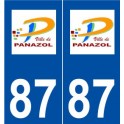 87 Panazol logo autocollant plaque stickers ville