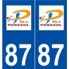87 Panazol logo autocollant plaque stickers ville