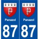 87 Panazol blason autocollant plaque stickers ville