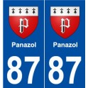 87 Panazol blason autocollant plaque stickers ville