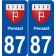 87 Panazol blason autocollant plaque stickers ville