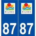 87 Rilhac-Rancon logo autocollant plaque stickers ville