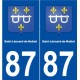 87 Saint-Léonard-de-Noblat blason autocollant plaque stickers ville