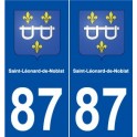 87 Saint-Léonard-de-Noblat blason autocollant plaque stickers ville