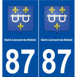 87 Saint-Léonard-de-Noblat blason autocollant plaque stickers ville