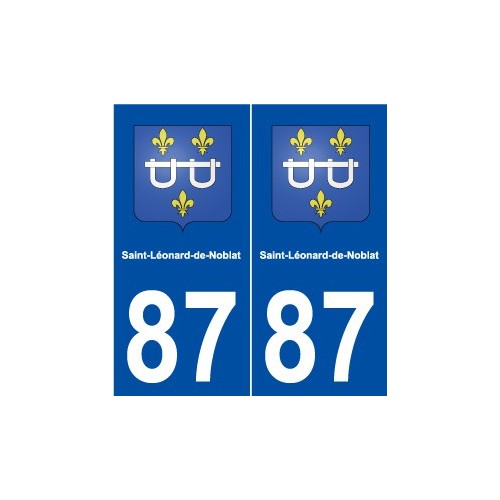 87 Saint-Léonard-de-Noblat blason autocollant plaque stickers ville