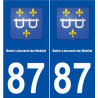 87 Saint-Léonard-de-Noblat blason autocollant plaque stickers ville