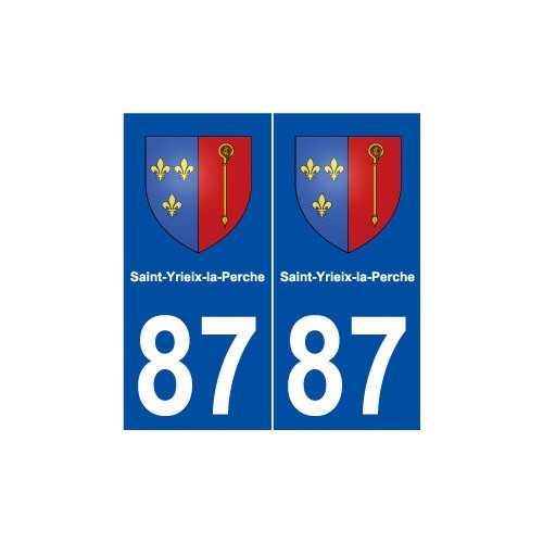 87 Saint-Yrieix-la-Perche blason autocollant plaque stickers ville