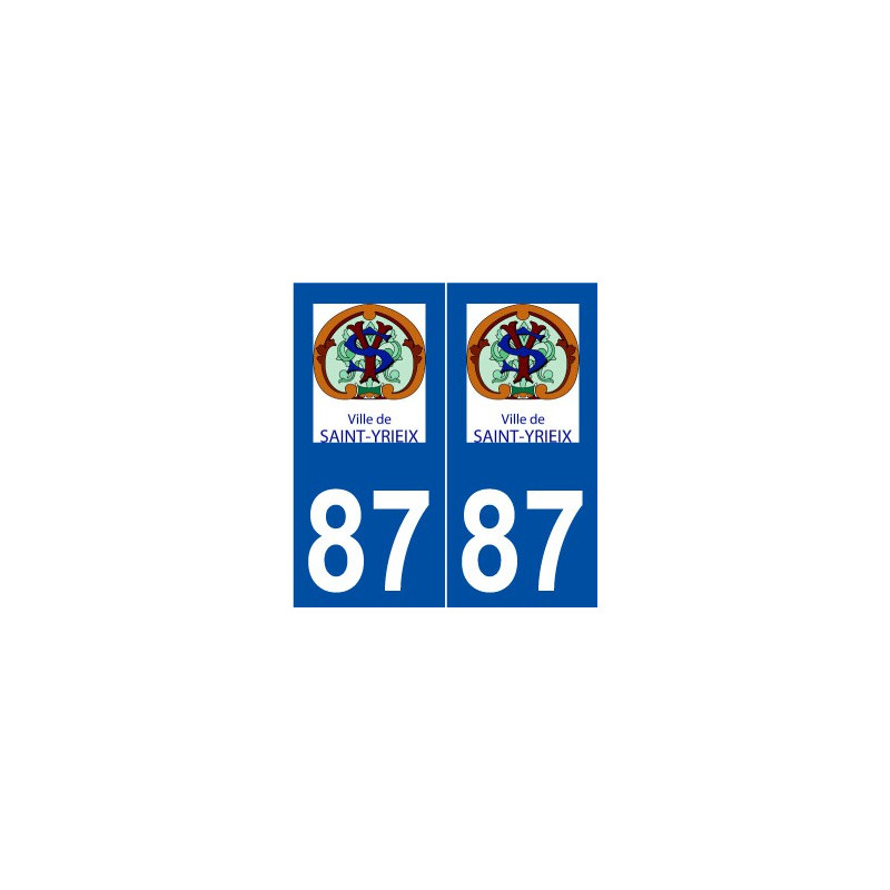 87 Saint-Yrieix-la-Perche  logo autocollant plaque stickers ville