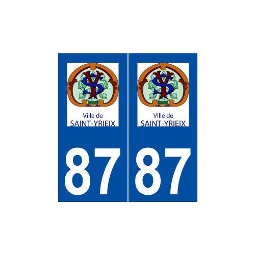 87 Saint-Yrieix-la-Perche  logo autocollant plaque stickers ville