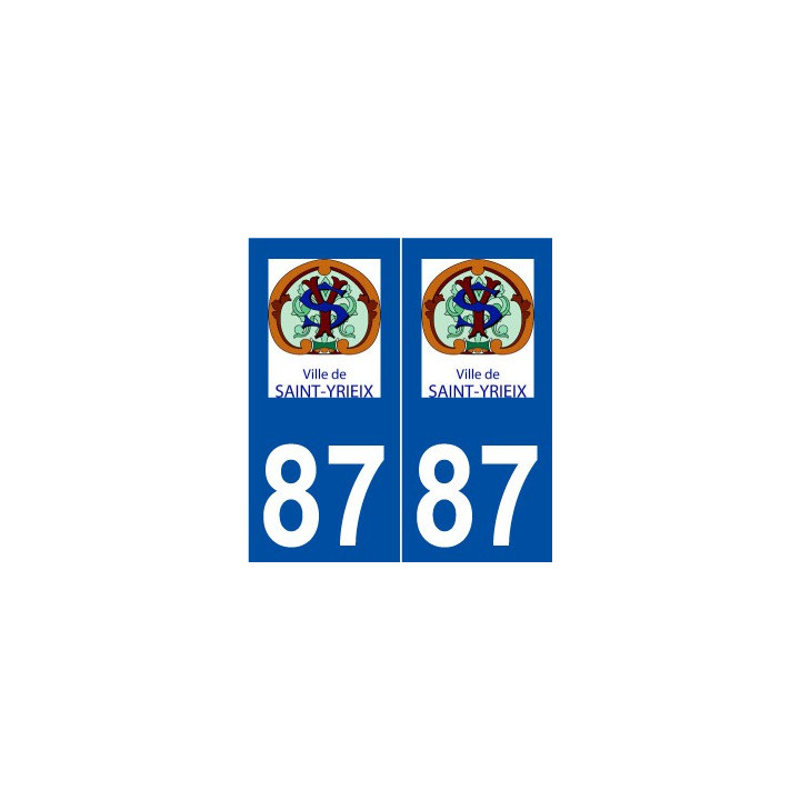 87 Saint-Yrieix-la-Perche  logo autocollant plaque stickers ville