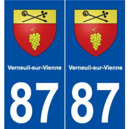 87 Verneuil-sur-Vienne blason autocollant plaque stickers ville