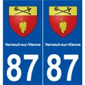 87 Verneuil-sur-Vienne blason autocollant plaque stickers ville