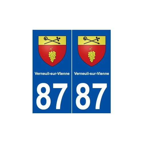 87 Verneuil-sur-Vienne blason autocollant plaque stickers ville