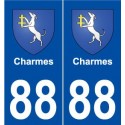 88 Charmes blason autocollant plaque stickers ville