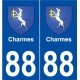88 Charmes blason autocollant plaque stickers ville