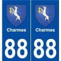 88 Charmes blason autocollant plaque stickers ville