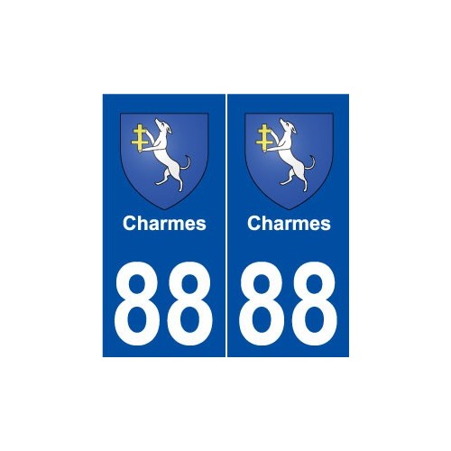 88 Charmes blason autocollant plaque stickers ville