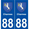 88 Charmes blason autocollant plaque stickers ville