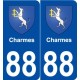 88 Charmes blason autocollant plaque stickers ville
