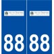 88 Charmes logo autocollant plaque stickers ville