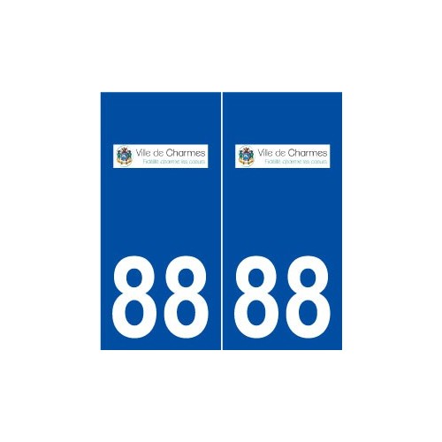 88 Charmes logo autocollant plaque stickers ville