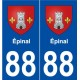 88 Épinal blason autocollant plaque stickers ville