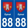 88 Épinal blason autocollant plaque stickers ville
