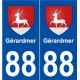 88 Gérardmer blason autocollant plaque stickers ville