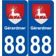 88 Gérardmer blason autocollant plaque stickers ville