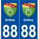 88 Golbey blason autocollant plaque stickers ville
