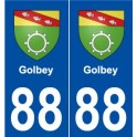 88 Golbey blason autocollant plaque stickers ville